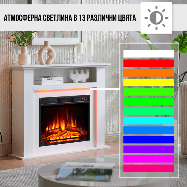 Електрическа камина Liora Бяла